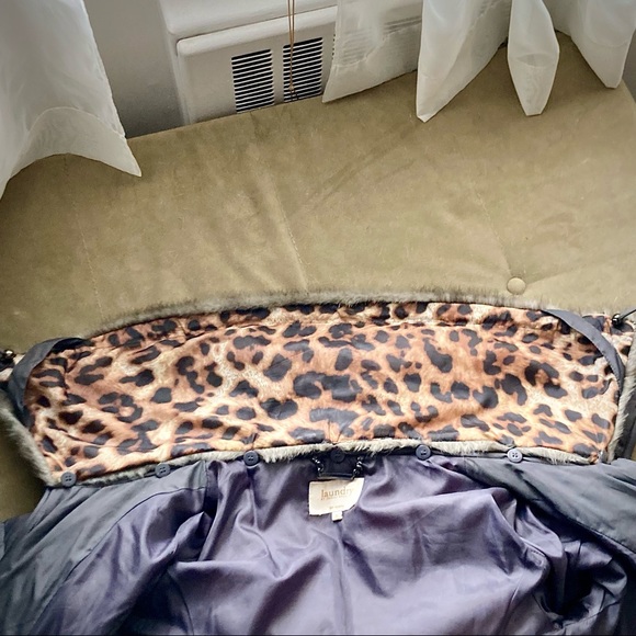 laundry by Shelli Segal grey/leopard winter coat - Picture 11 of 16